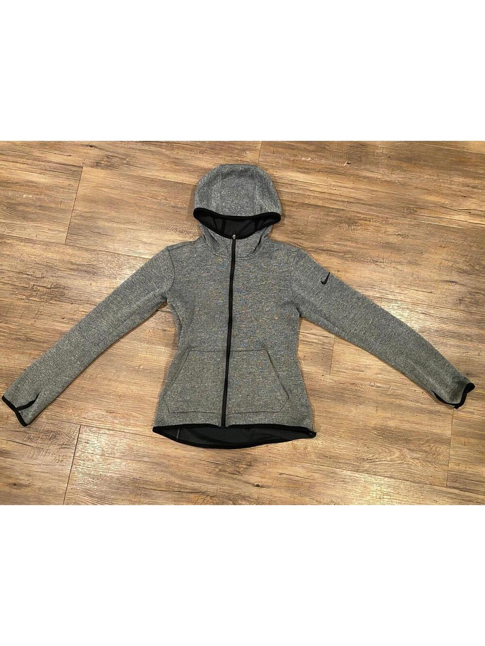Nike Heather Grey Full Zip Vented Golf Athletic Hooded Jacket Sz XS